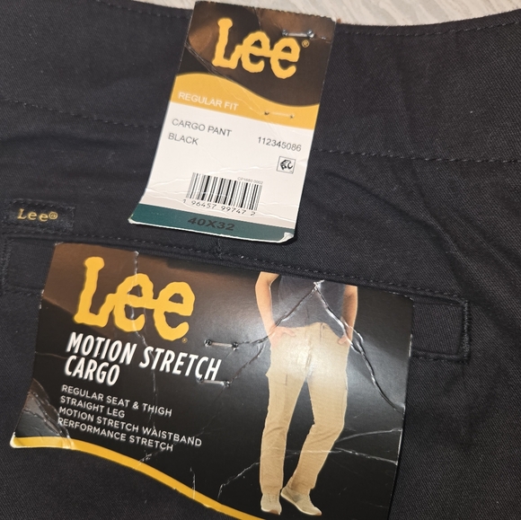Lee Men's Sz 40x32 Motion Stretch Cargo Pants - Black and Tan New Nwt - Picture 3 of 4